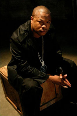 Xzibit on the set of "Hurt Locker"