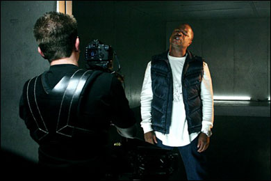Xzibit on the set of "Hurt Locker"